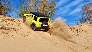 Сузуки Джимни по песку. New Suzuki Jimny on a sand