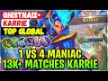 1 VS 4 MANIAC, 13K+ Matches Karrie [ Top Global Karrie ] QHISTNA12• - Mobile Legends Emblem Build