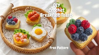 ​How to Crochet Mini Breakfast Toasts Step-by-Step | Crochet Amigurumi Food Tutorial for Beginners 