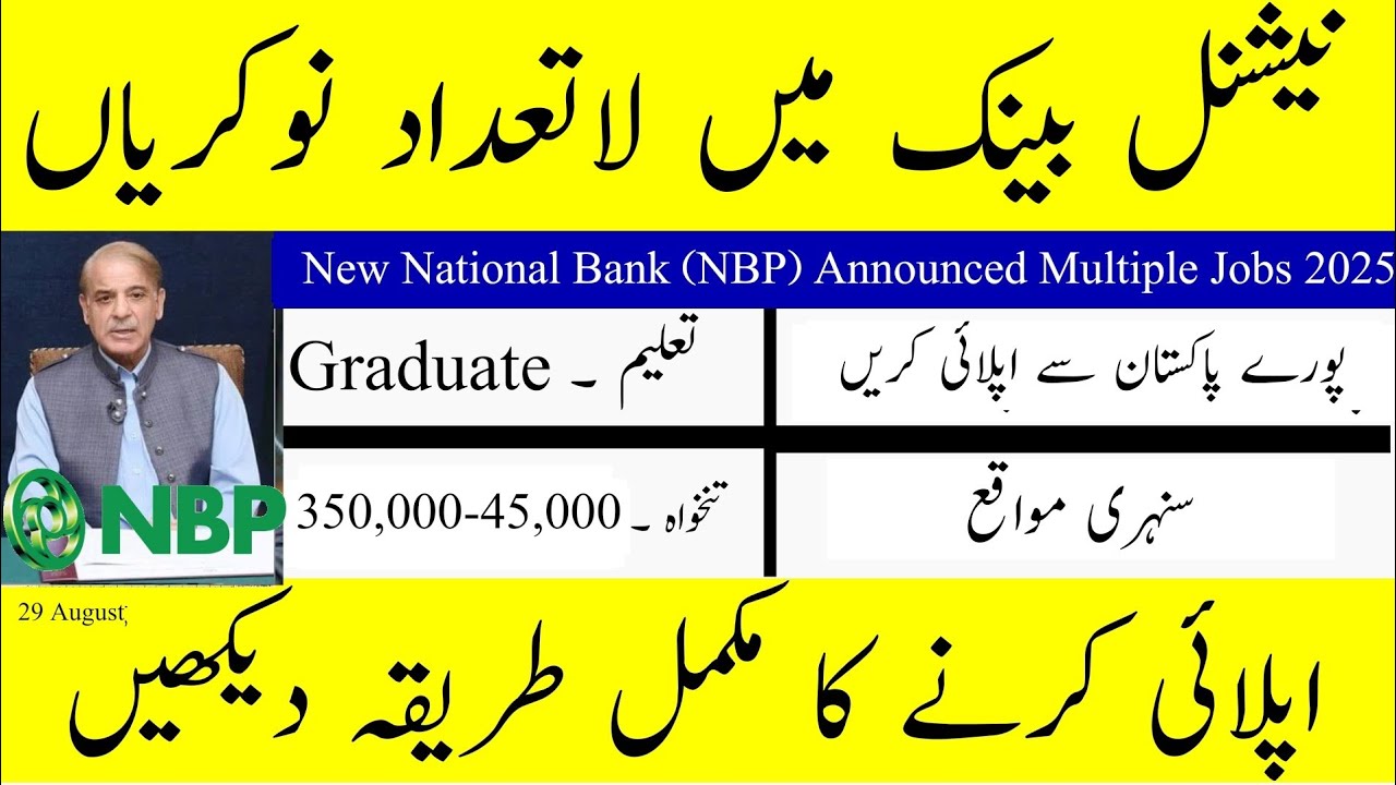National Bank of Pakistan Jobs 2025 | NBP Latest Careers | Apply Online Now