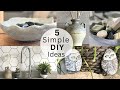 5 Home Decor: Paper Mache Painted to STONE effect, Painted Rock decor, Painted Stone effect vase!