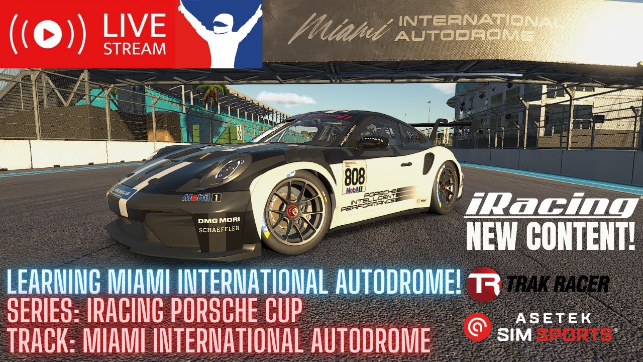 Learning the new Miami track in the Porsche Cup Car on iRacing!