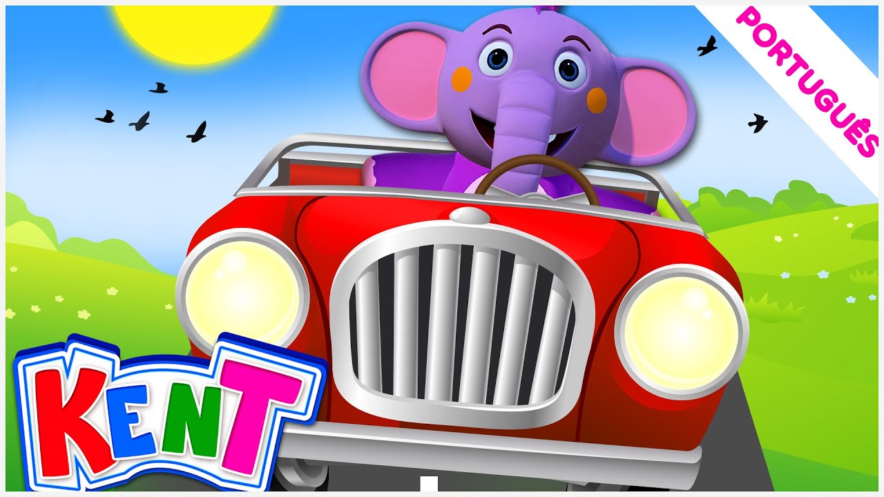 ⁣Kent o Elefante | Canção de Carro Vermelho🚗  APRENDA OS TRANSPORTE 🚔 Vídeos Infantis