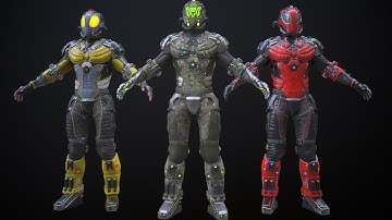 Sci-fi character 3 Epic skeleton preview