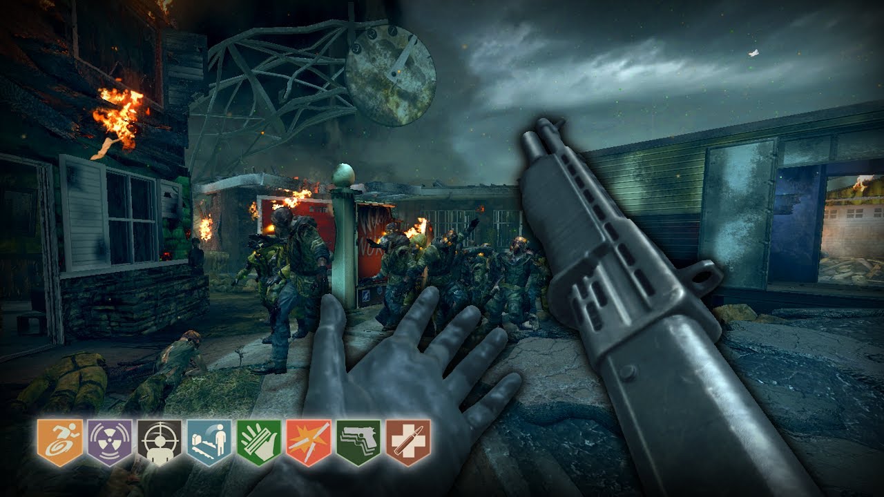 BO2 NukeTown With BO1 weapons & Extra Perks - BO2 Modded Zombies