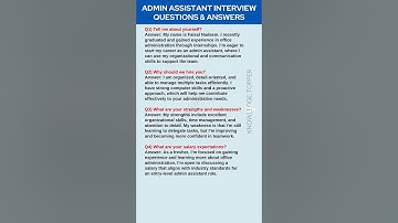 Admin Assistant Job Interview Questions and Answers | Administrative Assistant Interview