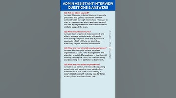 Admin Assistant Job Interview Questions and Answers | Administrative Assistant Interview