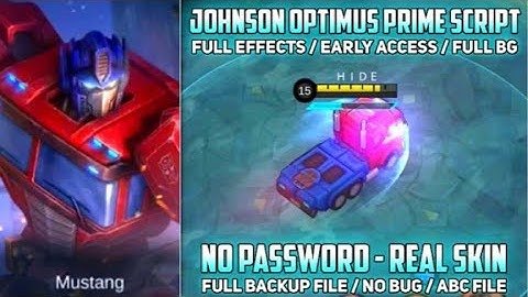 JOHNSON OPTIMUS PRIME SKIN SCRIPT EARLY ACCESS | NO PASSWORD & FULL BACKGROUND (REAL SKIN)