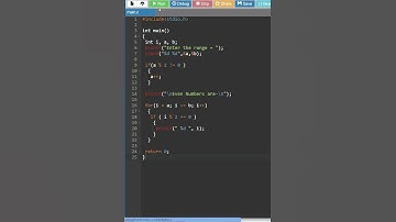 c program to print even numbers in a given range #short