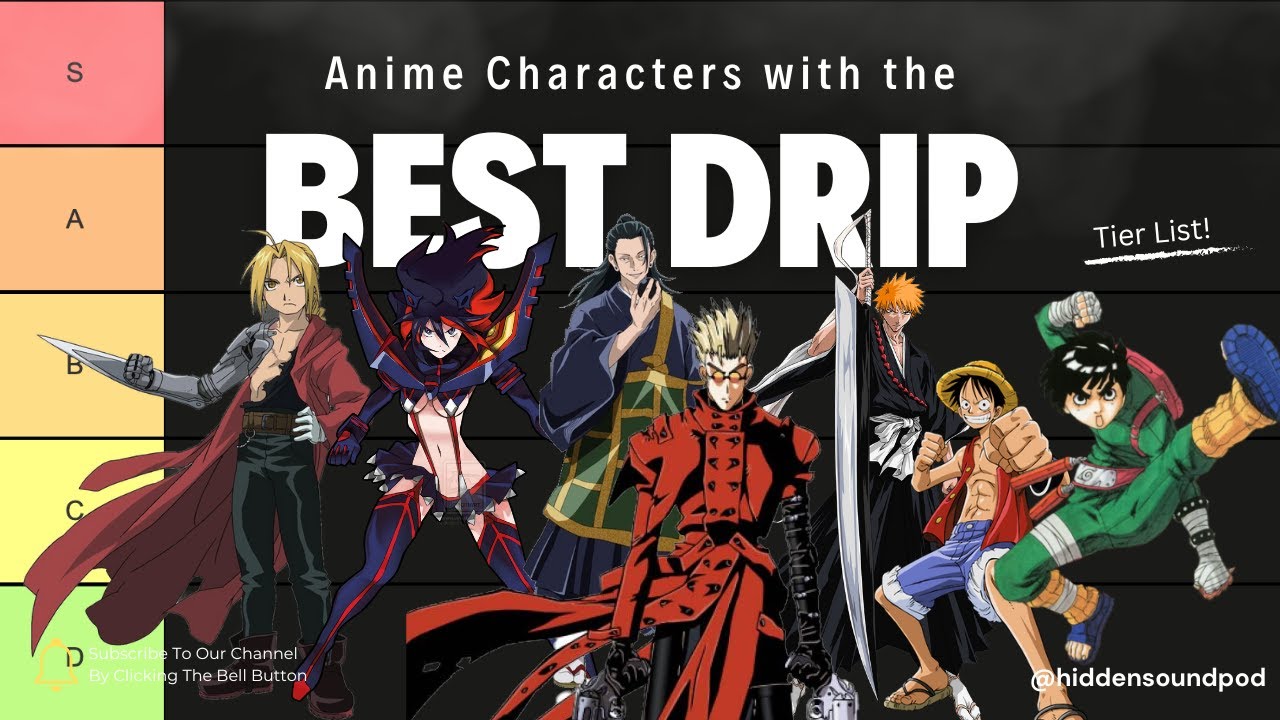 Anime characters with the best drip! Tier List on anime drip Hidden Sound Podcast clip YouTube