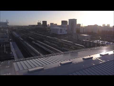 Survol par drone de la nouvelle gare mezzanine de Nantes