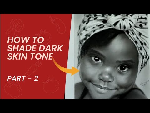 how to shade dark skin with graphite and charcoal pencil /How to shade ...