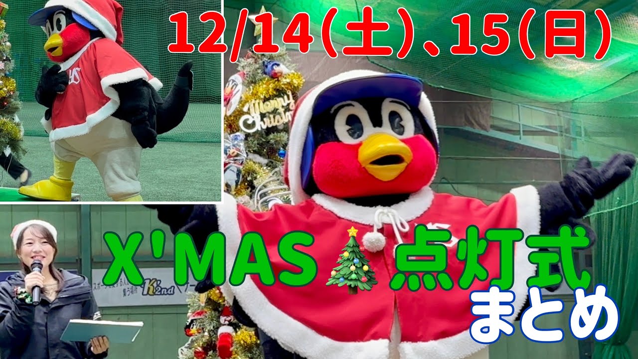 ツリー点灯式を2日間とも盛り上げるつば九郎（クリスマスツリー点灯式まとめ）