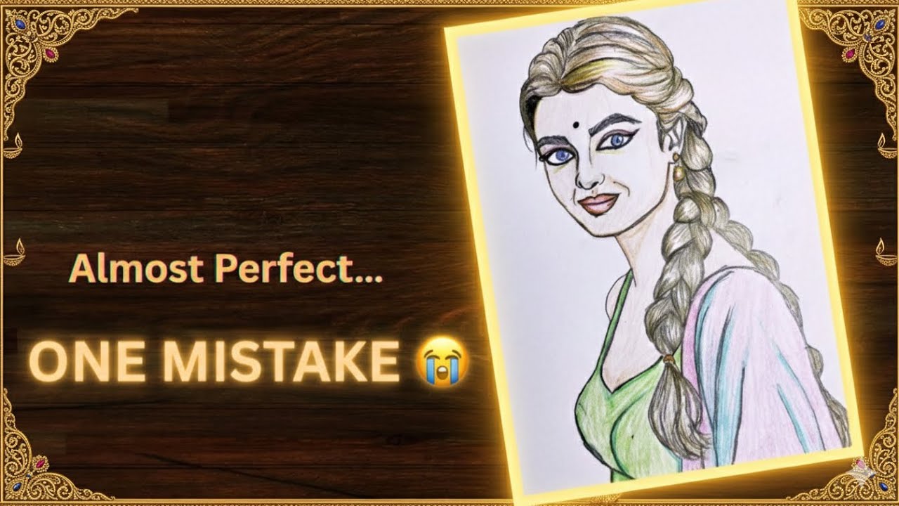 One Mistake Ruined My Sketch? 😭 | Realistic Girl Drawing Tutorial | Beautiful Girl Portrait Drawing