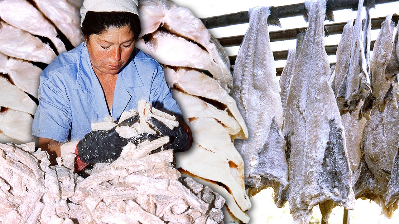 Треска. Соленая и вяленая, как это делалось 25 лет назад.