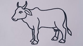 How to draw a Cow 🐄 Easy Cow drawing / animal drawing