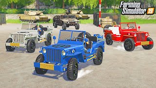 EVADING MILITARY IN STOLEN WILLYS JEEPS (RARE COLLECTION) | FARMING SIMULATOR 2019