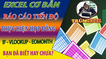 THỰC HÀNH EXCEL CƠ BẢN- Báo cáo tiến độ thực hiện hợp đồng- IF, VLOOKUP, EOMONTH- TRÙM EXCEL