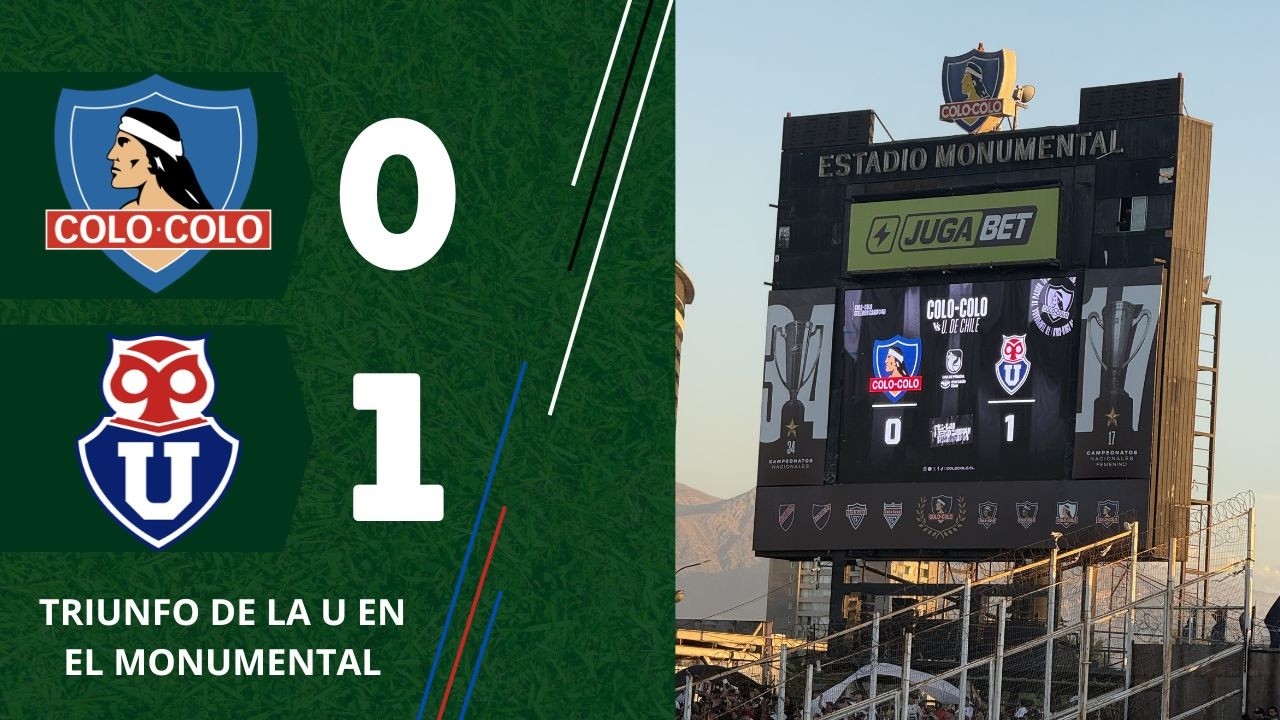 COLO COLO 0 - UNIVERSIDAD DE CHILE 1 TRIUNFO DE LA U EN EL MONUMENTAL