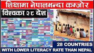 शिक्षामा नेपालभन्दा कम्जोर विश्वका २८ देश |28 Countries with Lowest Literacy Rate |Nepal News