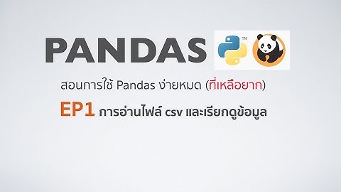 สอนการใช้งาน Pandas EP1 : การอ่านข้อมูลจากไฟล์ csv แอบดูสถิติเบื้องต้น
