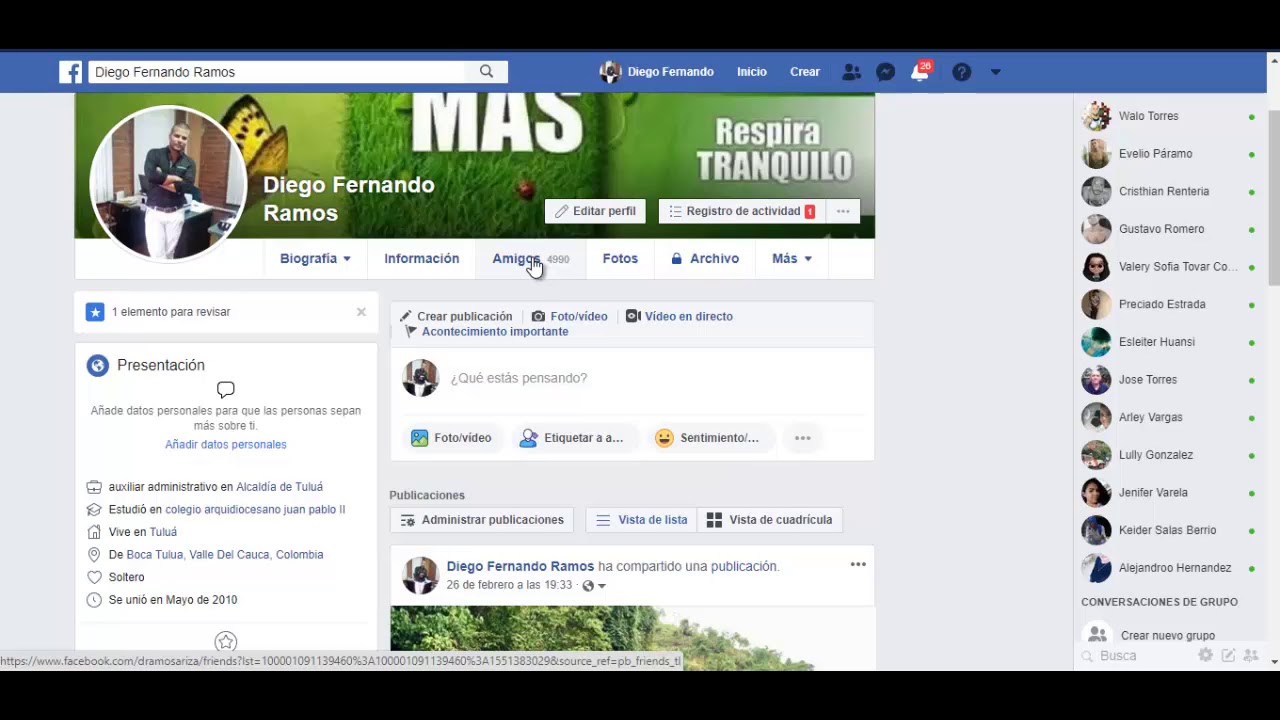 Como comprobar cuantos amigos tengo en facebook - YouTube