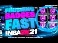 FASTEST WAY TO GET FINISHING BADGES MAXED IN NBA 2K21! 40K XP PER GAME!