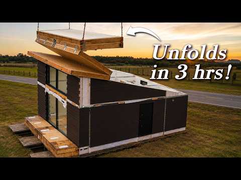This folding house can fit into a single shipping container