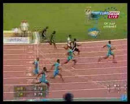 Asafa Powell Breaks the 100m World Record