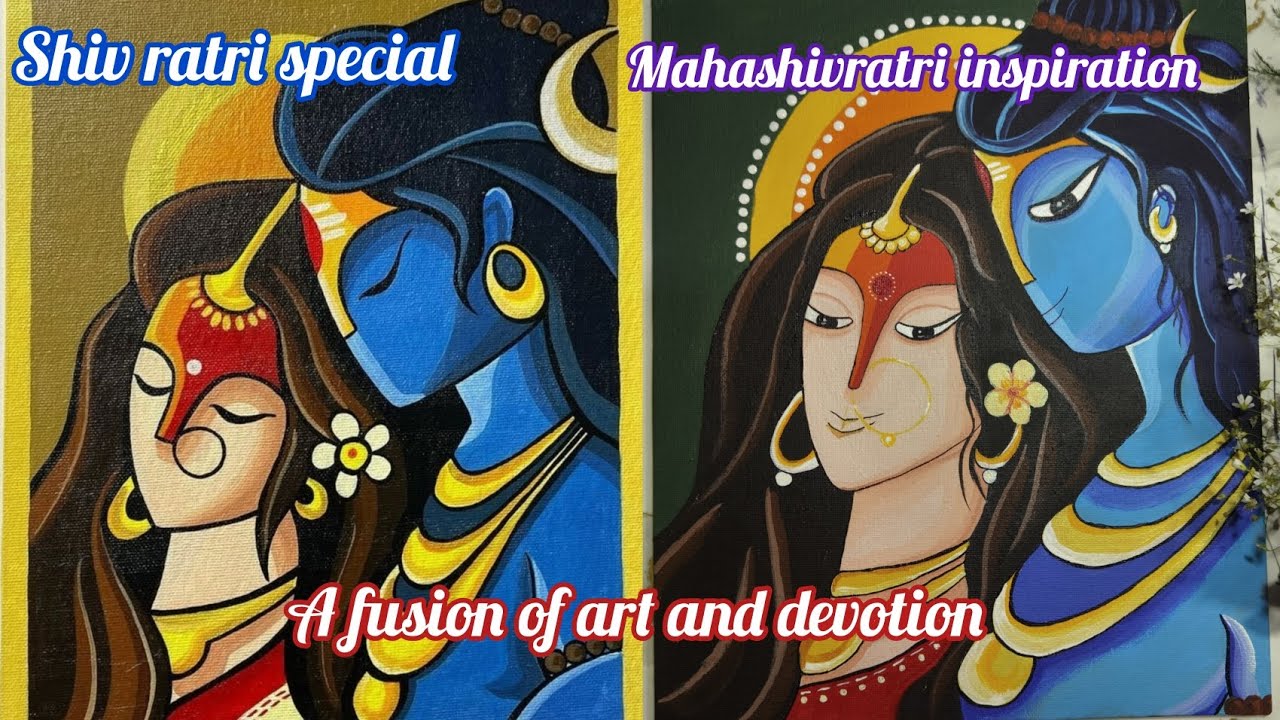 Shiv parvati drawing and painting ❤️🥰 #shiv #mahadev #shivshankar #shivratri #shivparvati 