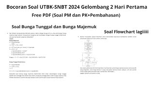 Bocoran Soal UTBK 2024 Gelombang 2 Hari Pertama