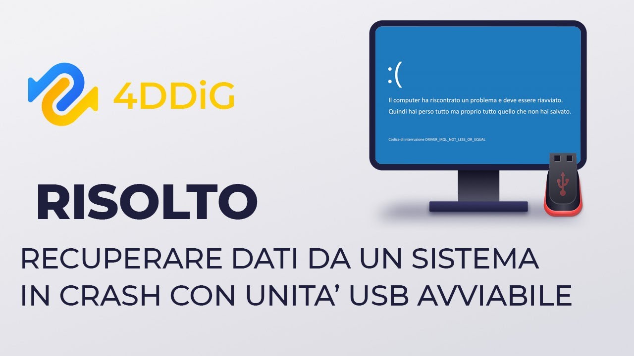 Recupera Windows10 bloccato| Recupera i file da Windows 10 in crash con un'unità USB avviabile