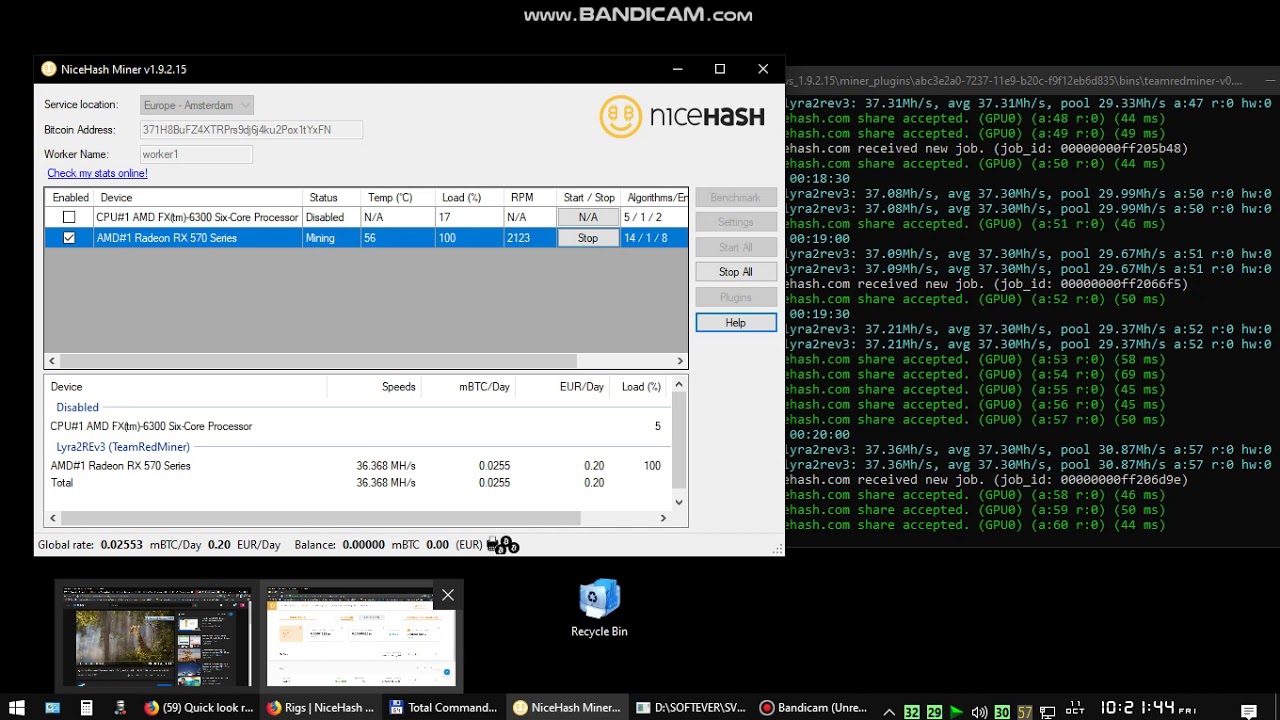 nicehash calculator rx 570 8gb