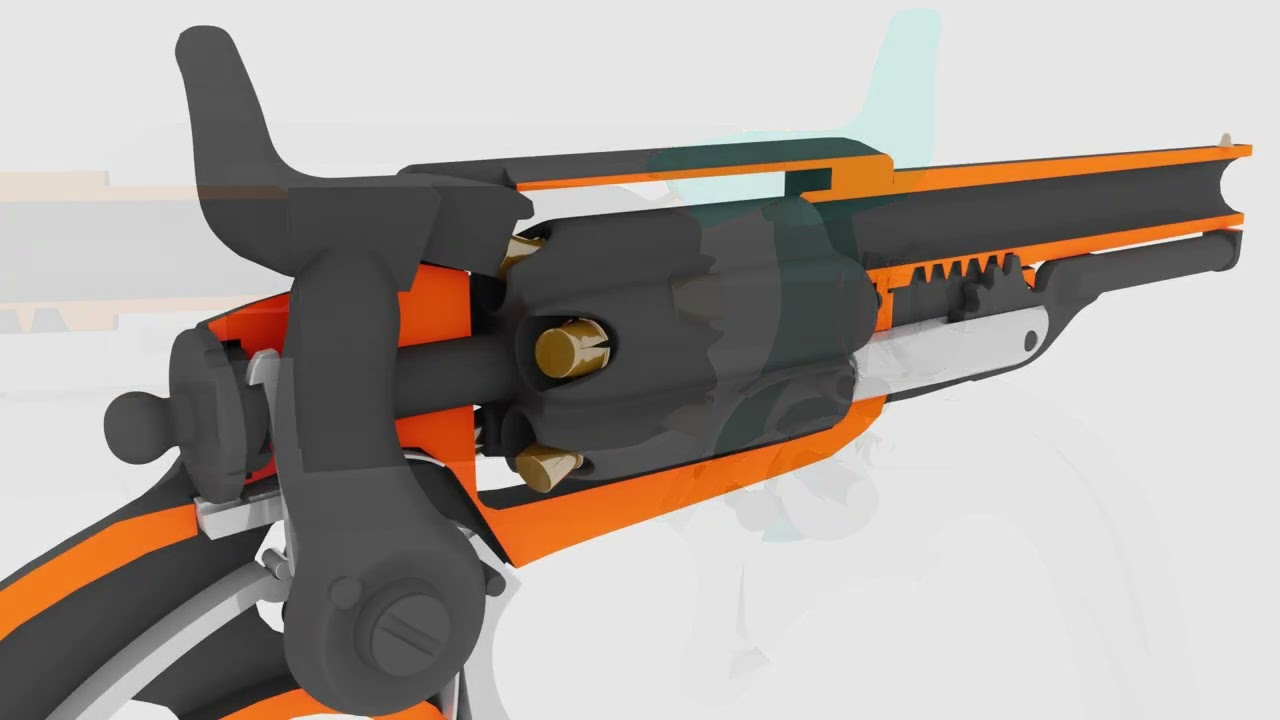 Colt 1855 Sidehammer (Root) Revolver Animation - YouTube
