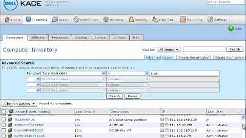 PC Management with KACE Appliances