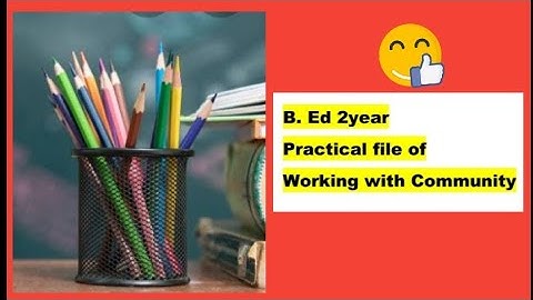 B. Ed 2 year Practical file of Working with Community