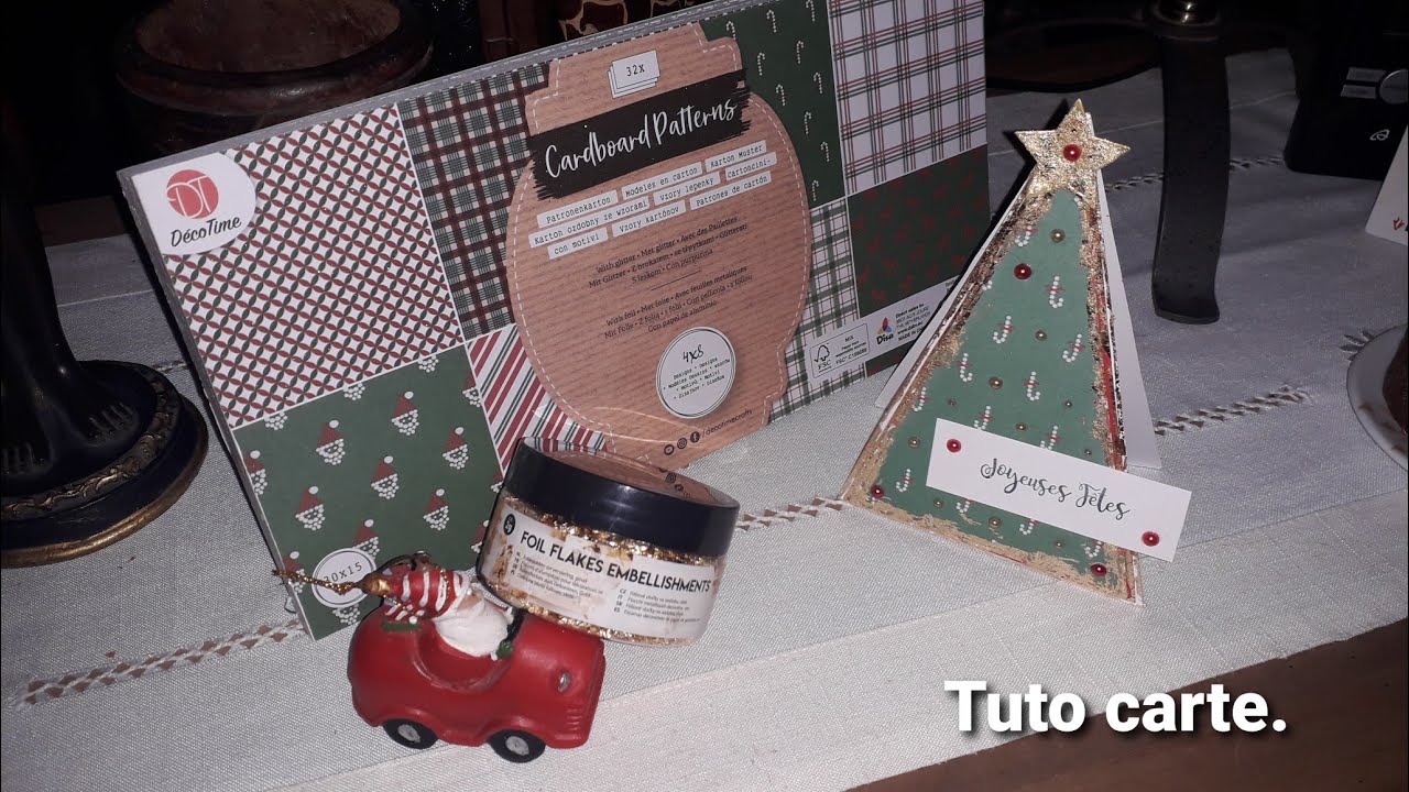 Tuto carte de voeux/ déco flakes et bloc Noël action.