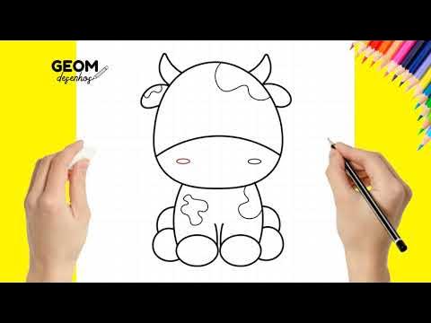 Como desenhar Vaca fofa Kawaii ❤ Animais Kawaii, Desenhos para