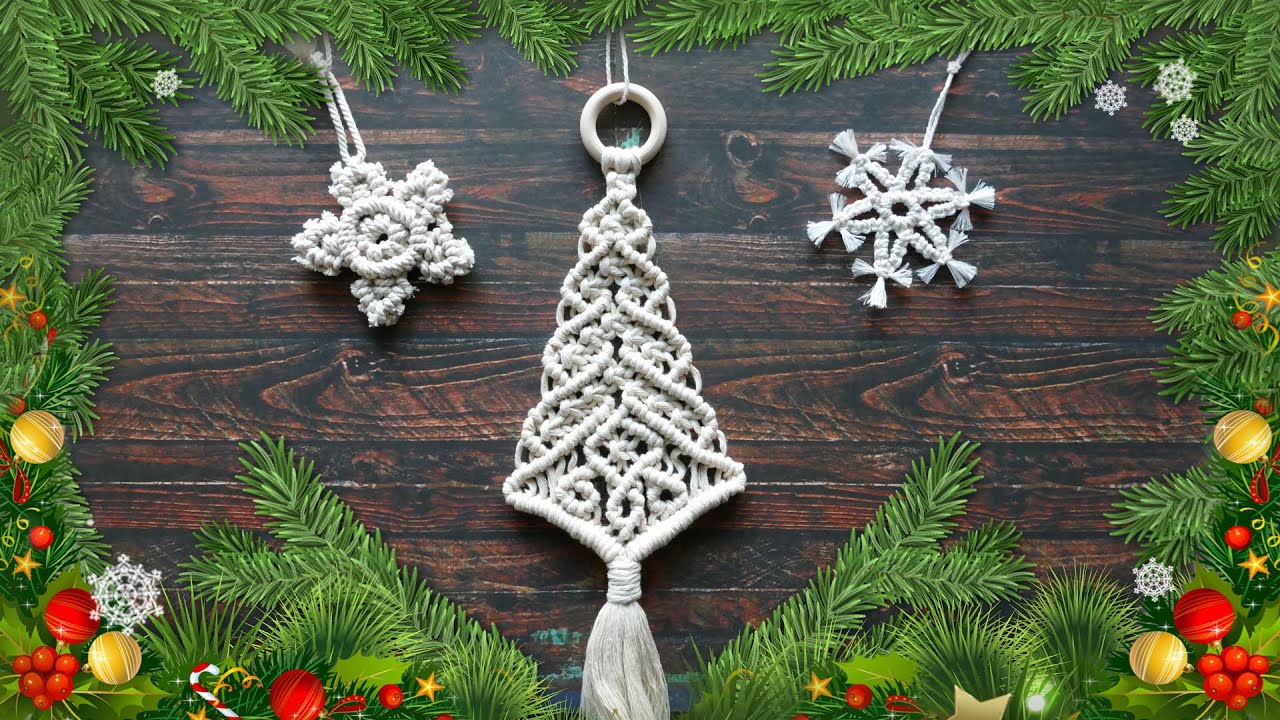 Christmas Tree DIY Macrame Christmas Ornaments 🎄