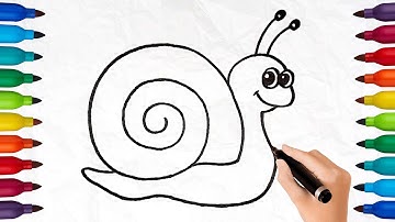 Snail Drawing, Painting and Coloring for Kids and Toddlers