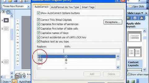 PowerPoint 2003 Tutorial Setting AutoCorrect Options Microsoft Training Lesson 30.2