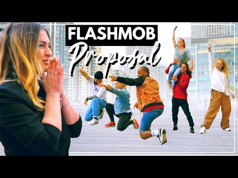 Girlfriend almost WALKED AWAY from her own proposal | Albanian inspired Flash Mob