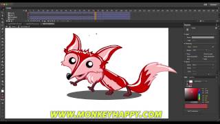 How to Draw and Animate in Adobe Animate CC - Fox Jumping character design and Animation
