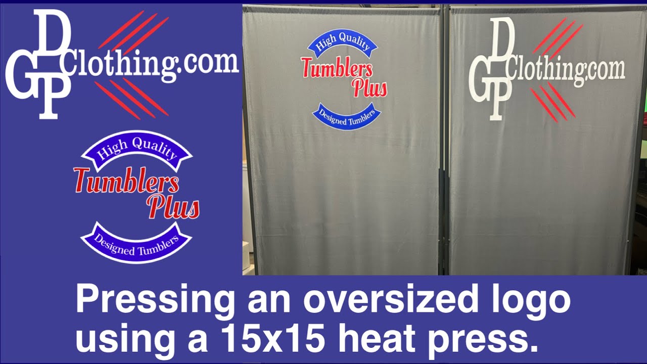 Pressing an oversized logo using a 15x15 heat press. With @tumblersplus ...