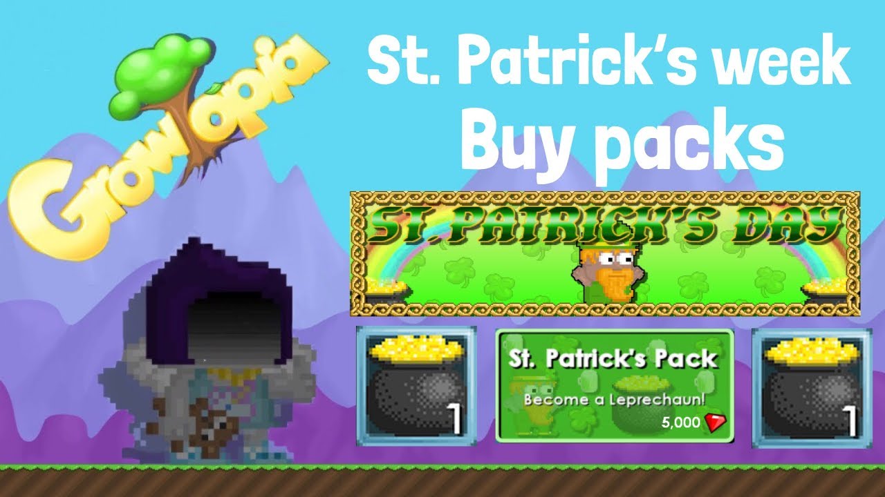 Growtopia- St. Patrick's update buying 20 packs - YouTube