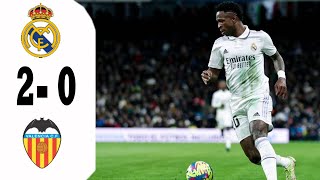 Real Madrid vs Valencia 2 - 0 Full time extended highlights 2023 all goals for La liga