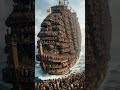 Gigantic Wooden Ship with Crowds