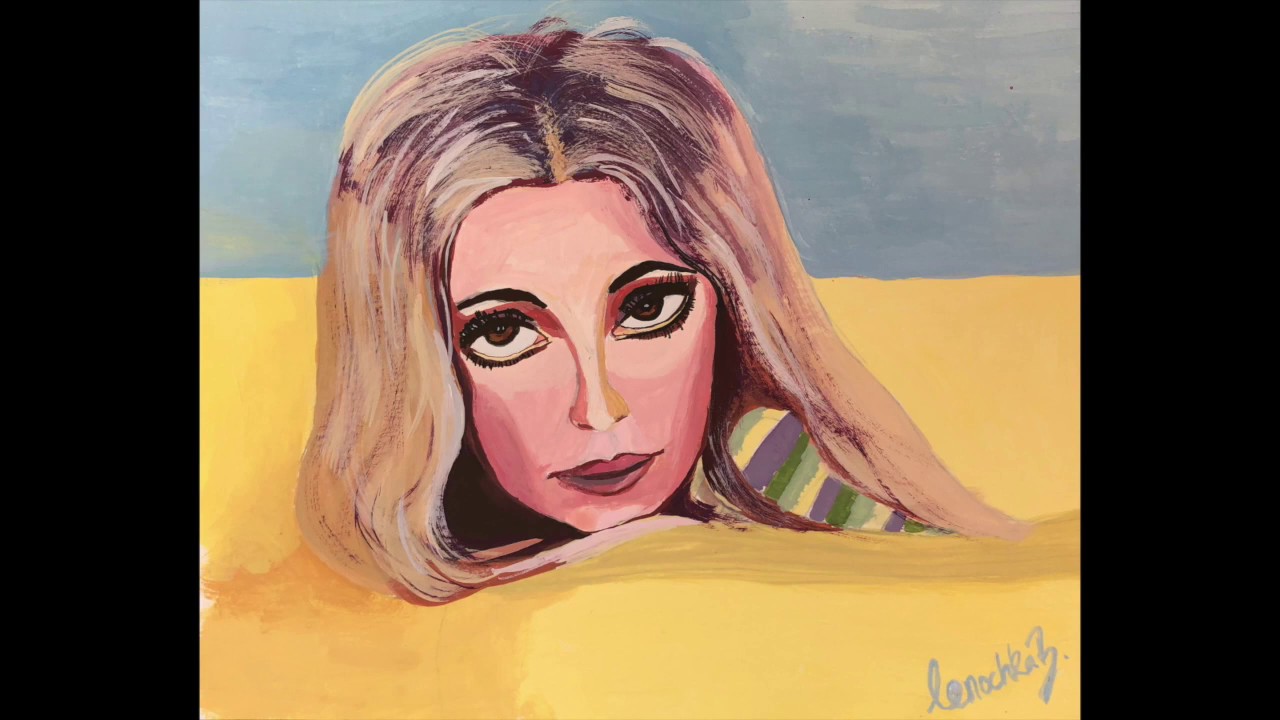 Short Time-lapse of Painting a Portrait of Sharon Tate with Gouache ...