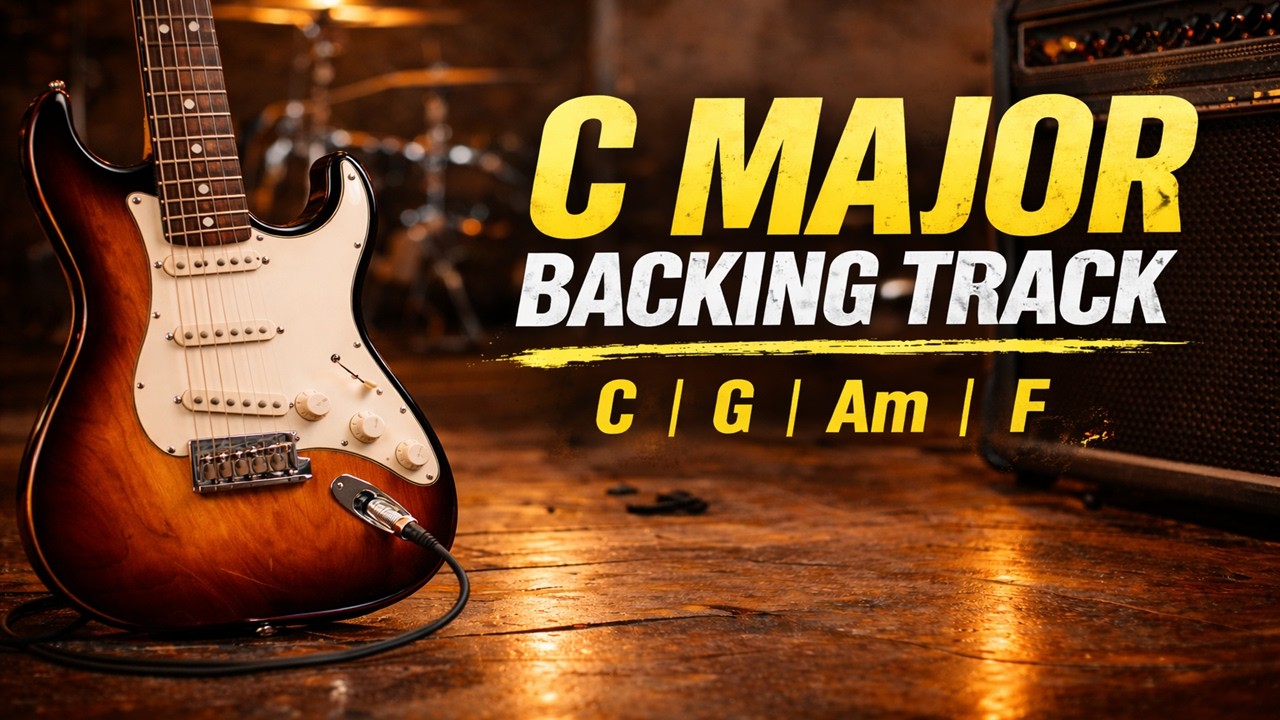 C Major Backing Track 🎸 | Pentatonic Across the Neck (Easy Guitar Jam ...