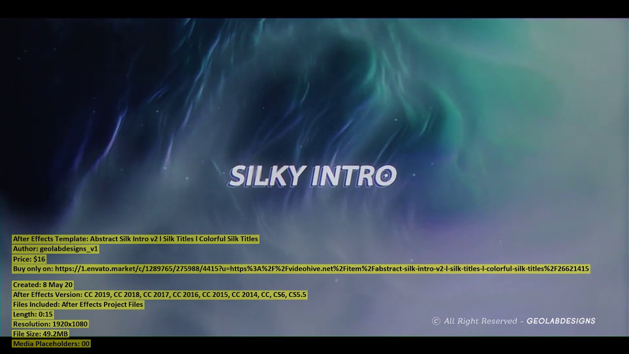 Abstract Silk Intro v2 l | After Effects Template | VideoHive 26621415